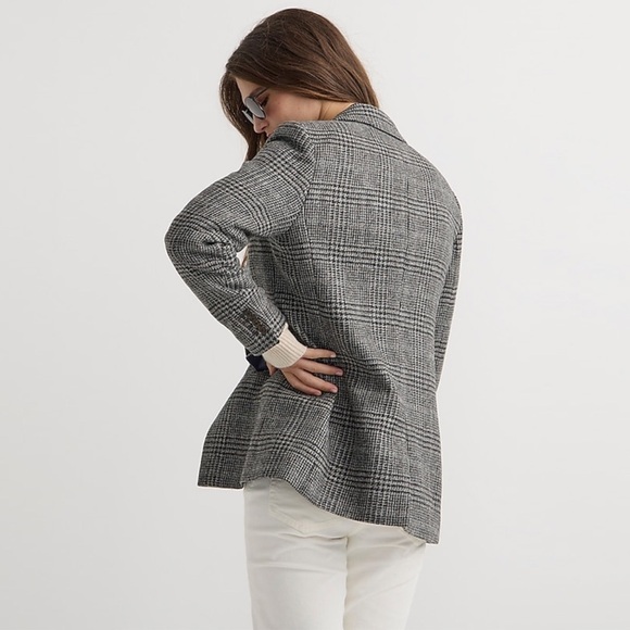 J. Crew - Willa Blazer in Houndstooth Wool - Gray Multi - Picture 2 of 14